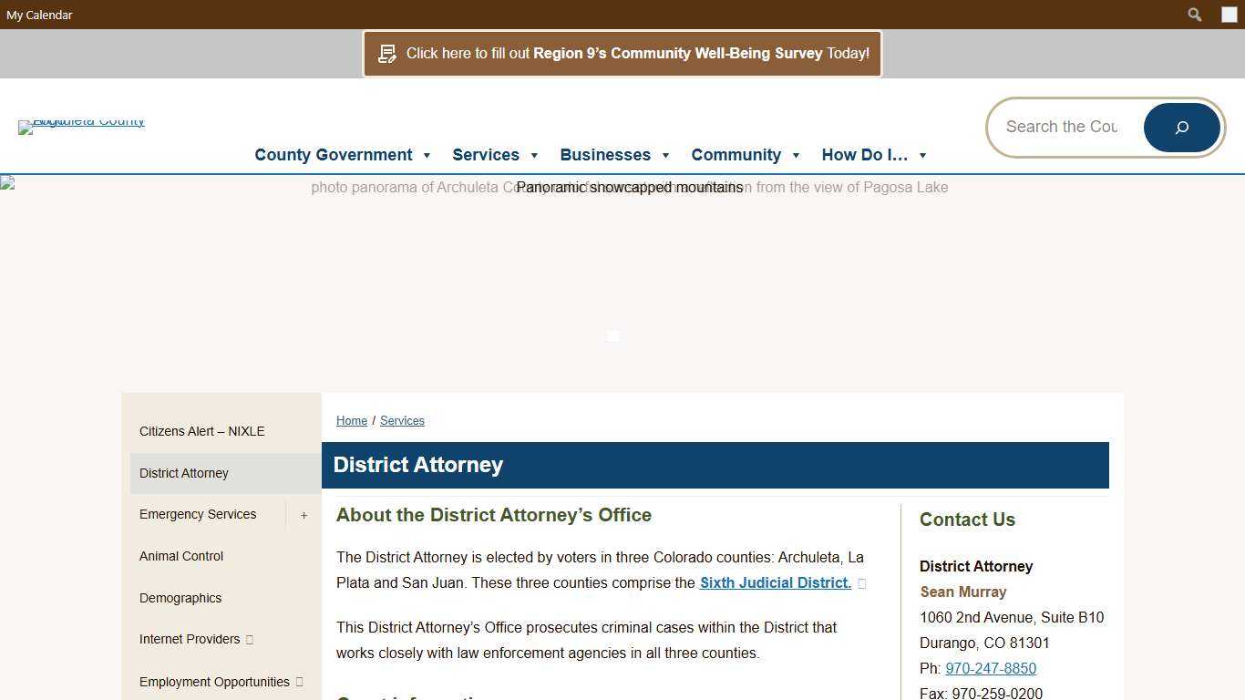District Attorney - Archuleta County